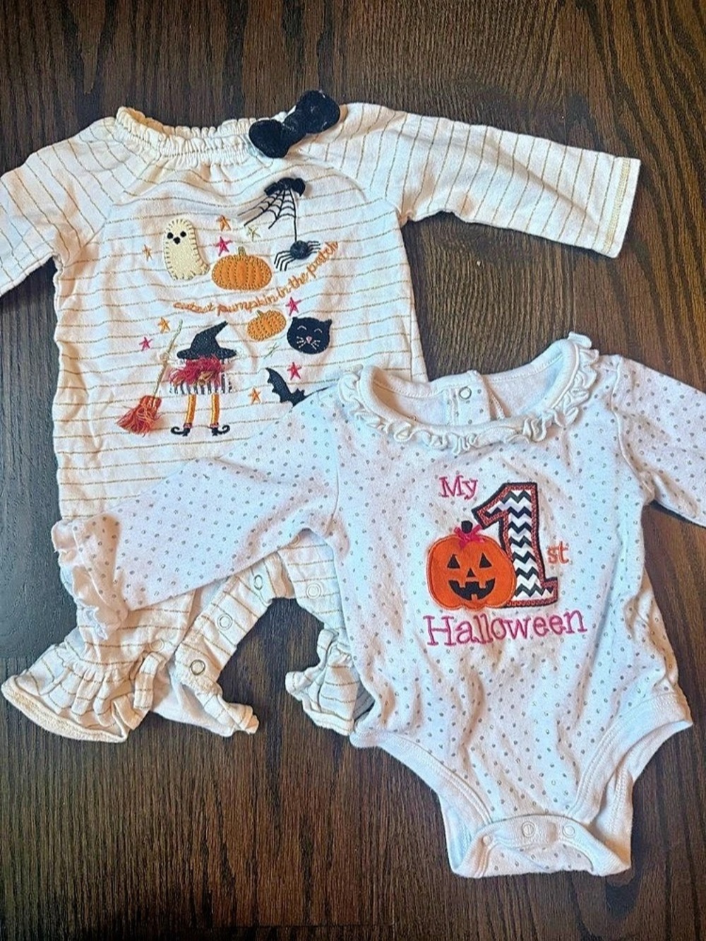 Lot of two Mud Pie Baby footie and Koala Kids Onsie Halloween Set 0-3M